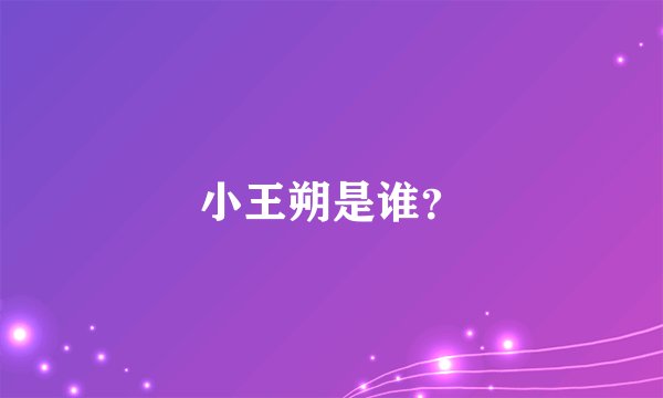 小王朔是谁?