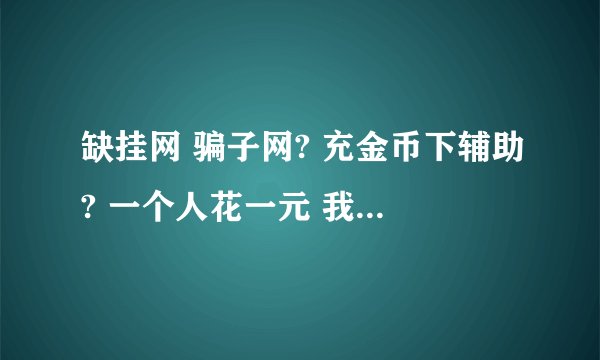 缺挂网 骗子网? 充金币下辅助? 一个人花一元 我花了5元 还有更多 一晚上缺挂网骗了几千元 少说点几千 就是