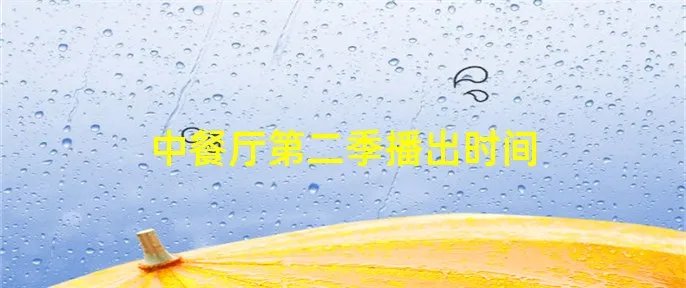 中餐厅第二季播出时间