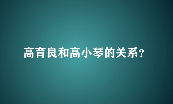 高育良和高小琴的关系？