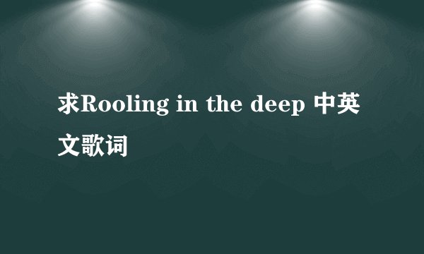 求Rooling in the deep 中英文歌词