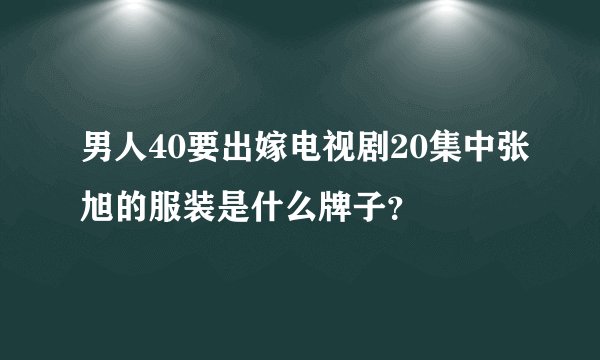男人40要出嫁电视剧20集中张旭的服装是什么牌子?
