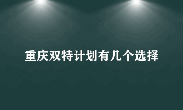 重庆双特计划有几个选择