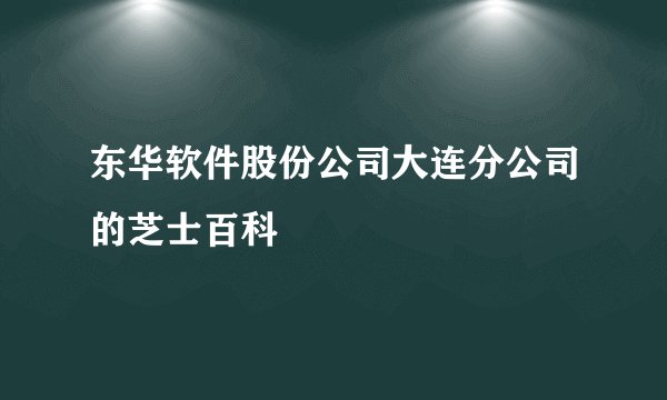 东华软件股份公司大连分公司的芝士百科