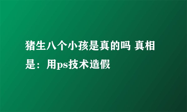 猪生八个小孩是真的吗 真相是：用ps技术造假