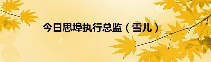 今日思埠执行总监（雪儿）