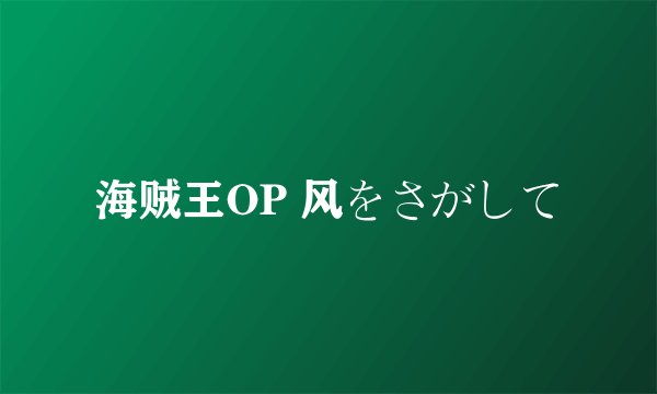 海贼王OP 风をさがして