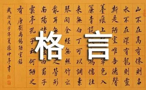我喜欢的格言作文