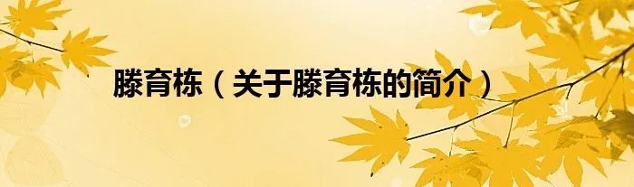 滕育栋（关于滕育栋的简介）