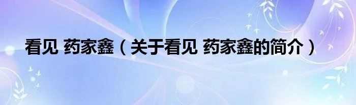 看见 药家鑫（关于看见 药家鑫的简介）