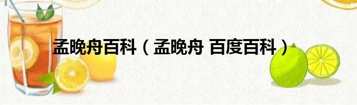 孟晚舟百科（孟晚舟 百度百科）