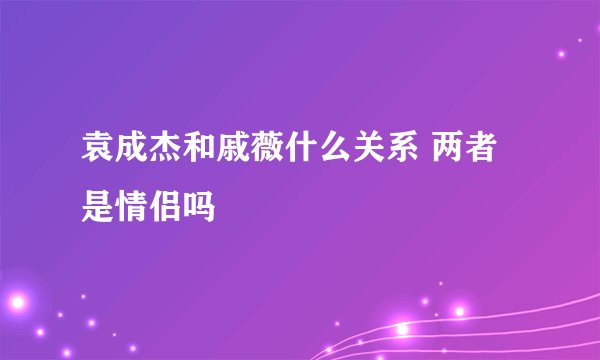 袁成杰和戚薇什么关系 两者是情侣吗