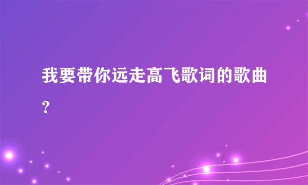 我要带你远走高飞歌词的歌曲？
