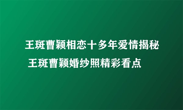 王斑曹颖相恋十多年爱情揭秘 王斑曹颖婚纱照精彩看点