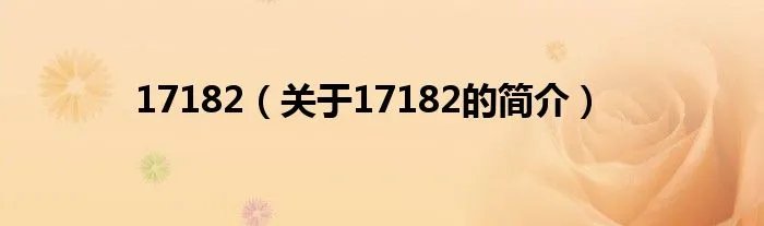17182（关于17182的简介）