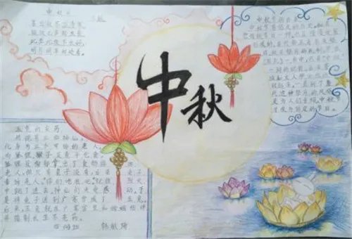 小学生中秋国庆同一天手抄报图片2020精选
