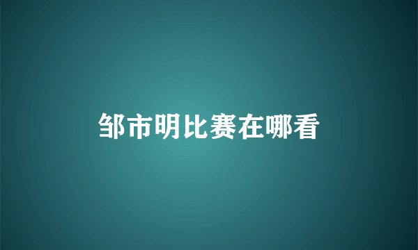 邹市明比赛在哪看