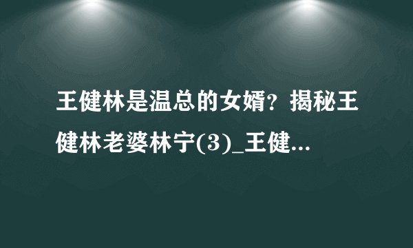王健林是温总的女婿?揭秘王健林老婆林宁(3)_王健林是温总的女婿_飞外网