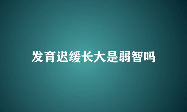 发育迟缓长大是弱智吗