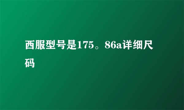 西服型号是175。86a详细尺码