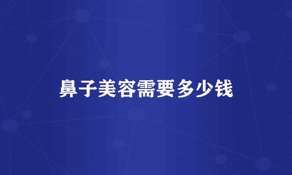 鼻子美容需要多少钱