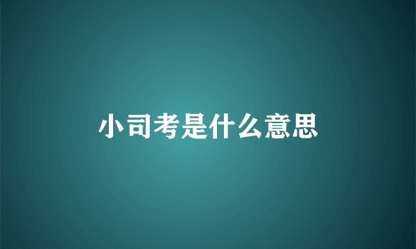 小司考是什么意思