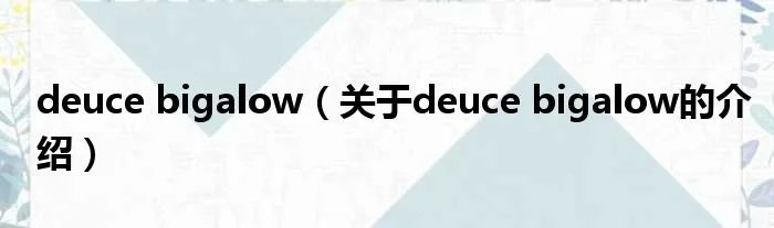 deuce bigalow（关于deuce bigalow的介绍）