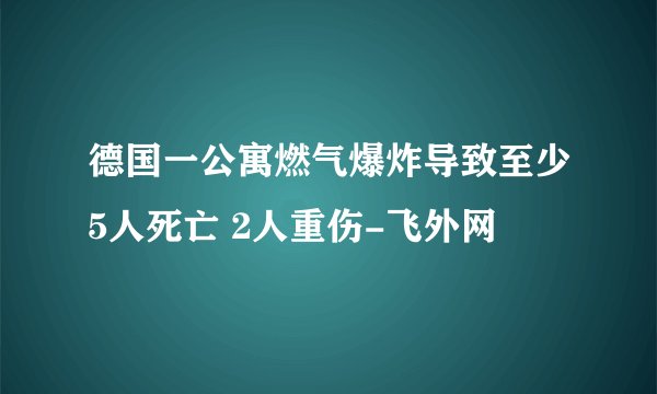 德国一公寓燃气爆炸导致至少5人死亡 2人重伤-飞外网