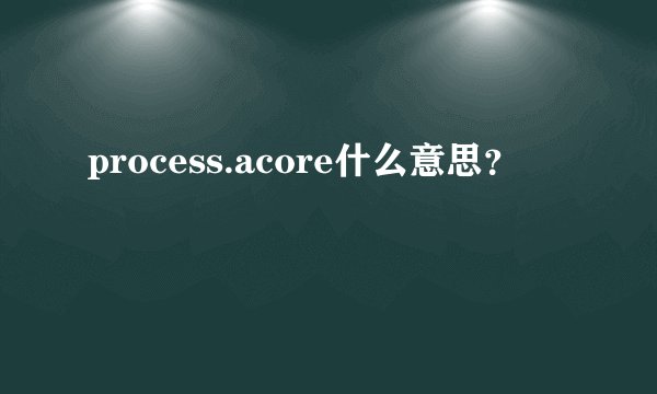 process.acore什么意思？