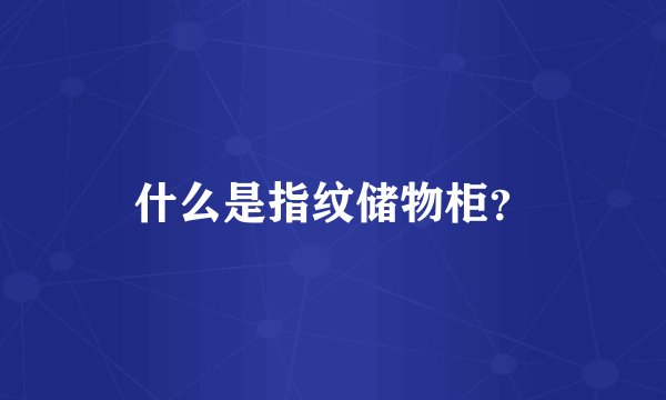 什么是指纹储物柜?