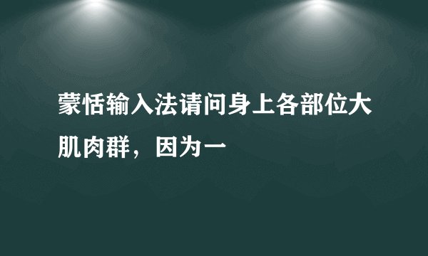 蒙恬输入法请问身上各部位大肌肉群，因为一