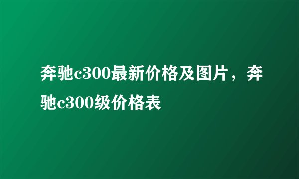 奔驰c300最新价格及图片，奔驰c300级价格表