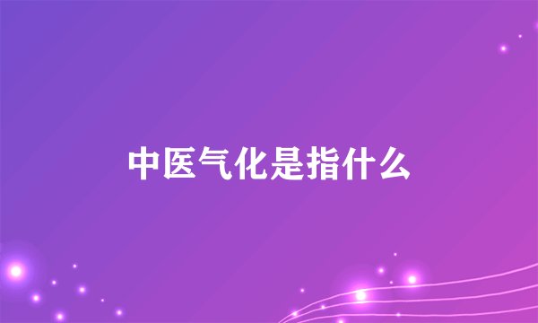 中医气化是指什么