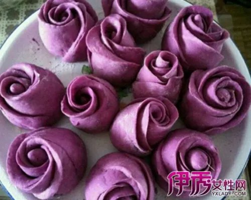紫薯玫瑰花馒头的做法