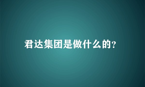 君达集团是做什么的？