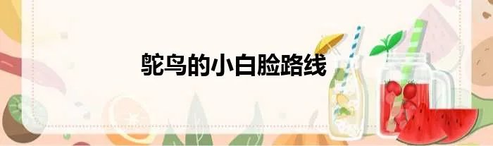 鸵鸟的小白脸路线