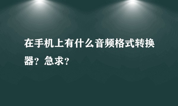 在手机上有什么音频格式转换器？急求？