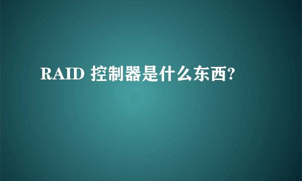 RAID 控制器是什么东西?