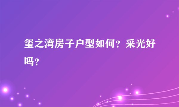 玺之湾房子户型如何？采光好吗？