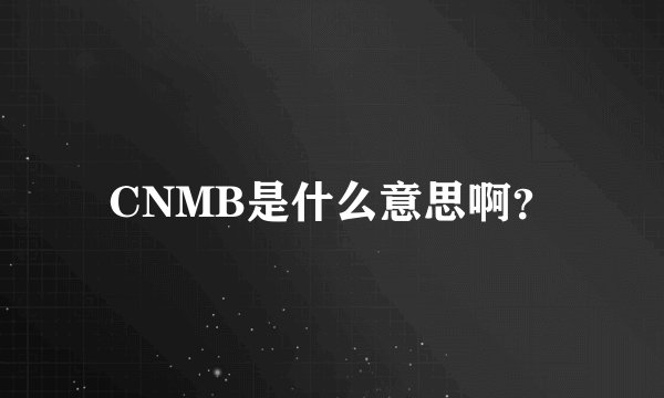 CNMB是什么意思啊？