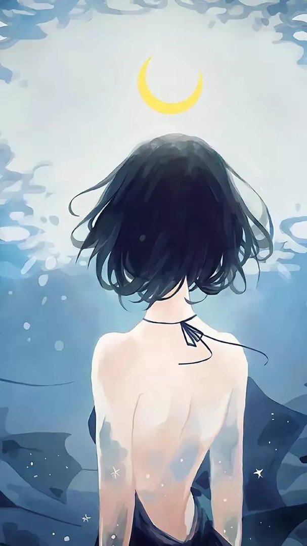 有没有唯美好看的女生背影插画图片?