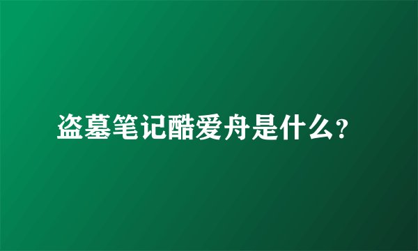 盗墓笔记酷爱舟是什么？