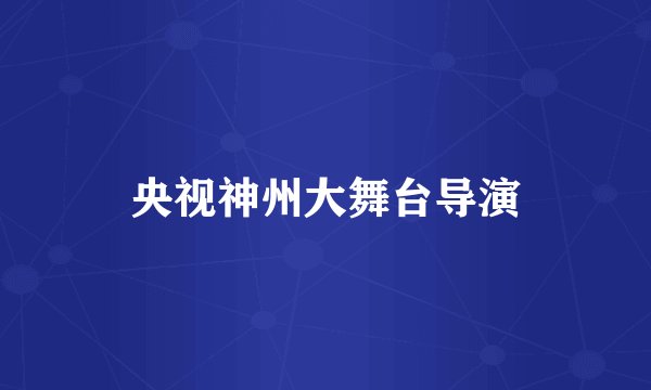 央视神州大舞台导演