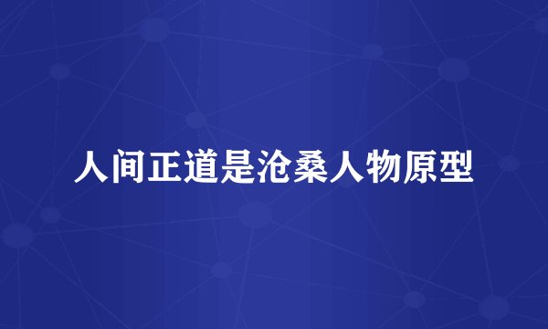 人间正道是沧桑人物原型