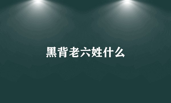黑背老六姓什么