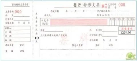 支票样本及说明