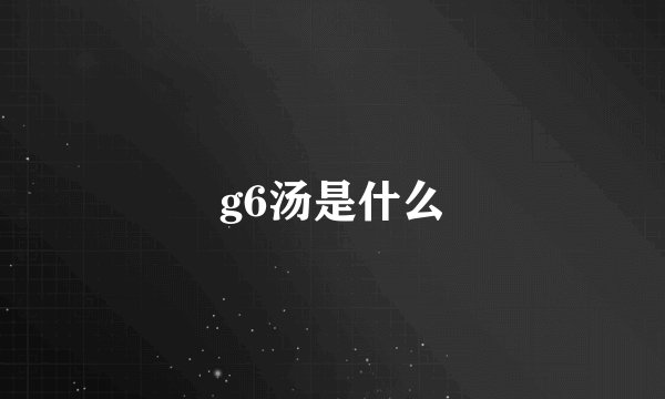 g6汤是什么