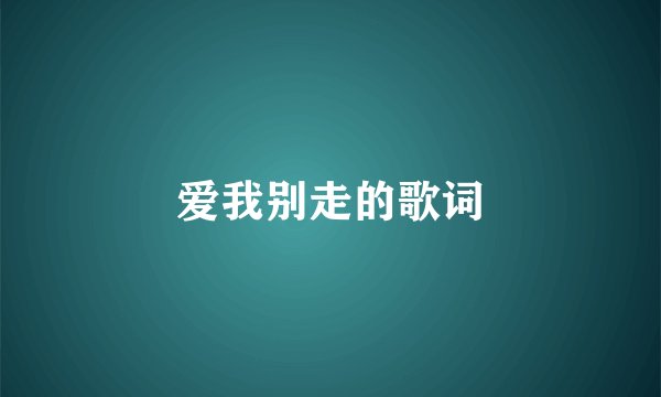 爱我别走的歌词