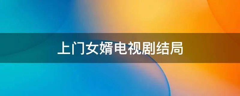 上门女婿电视剧结局