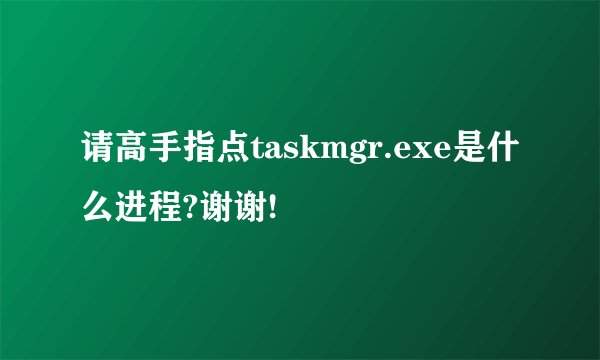 请高手指点taskmgr.exe是什么进程?谢谢!